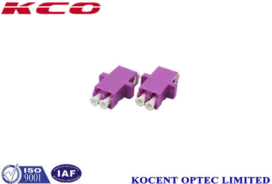 OM4 LC Fiber Optic Adapter with Flange Telcordia GR 326 and JIS Standard Compliant