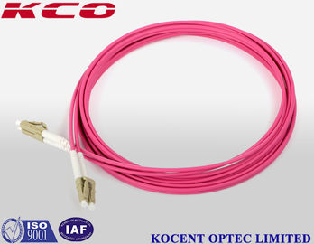 LC MM 50/125 Duplex Fiber Patch Cables 3.0mm Diameter LC OM4 Patch Cords Pink Violet Color