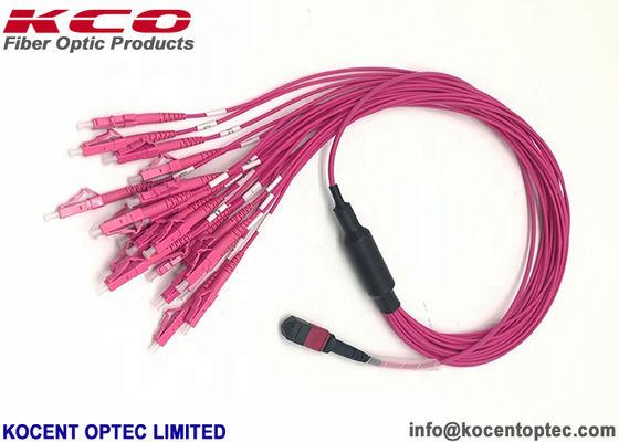 OM4 24 Fibers LSZH MPO MTP Patch Cord MPO Fiber Patch Cable with Fanout and MPO Adapter