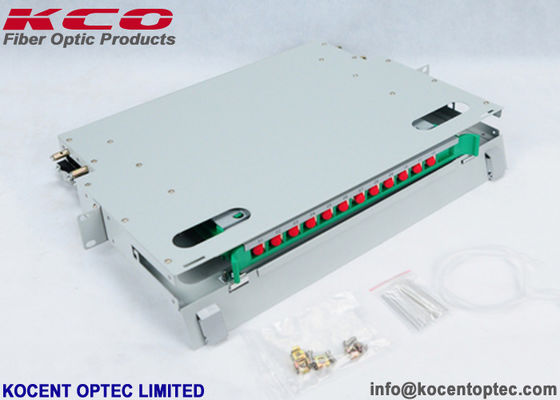 1U 12 Core Fiber Optic Terminal Box for 19'' Distribution Frame with Steel Material