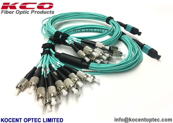 16 Cores OM3-150 LSZH MPO MTP Patch Cord for 5G Bank Data Center