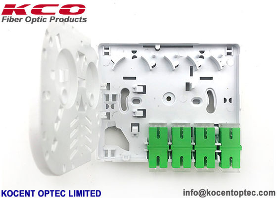 Indoor Wall-mount IP55 4 Port Fiber Optic Terminal Box FTTH Fiber Optic Faceplate Socket