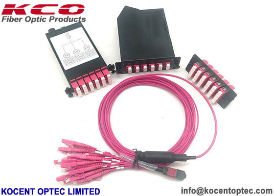 OM4 24 Fibers LSZH MPO MTP Patch Cord MPO Fiber Patch Cable with Fanout and MPO Adapter