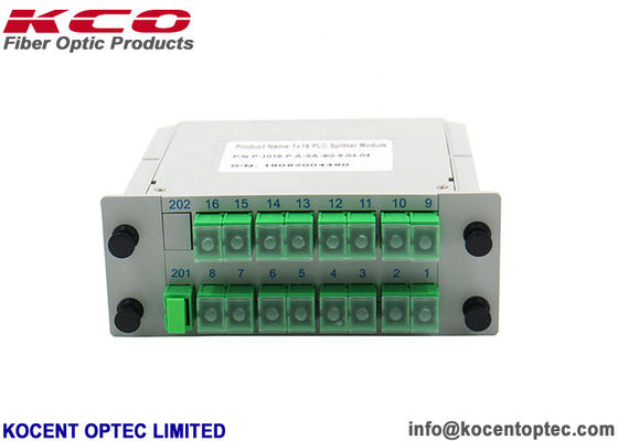 High Reliability 1x16 Fiber Optic Splitter LGX Module for 19'' Patch Panel with 0.3m Length