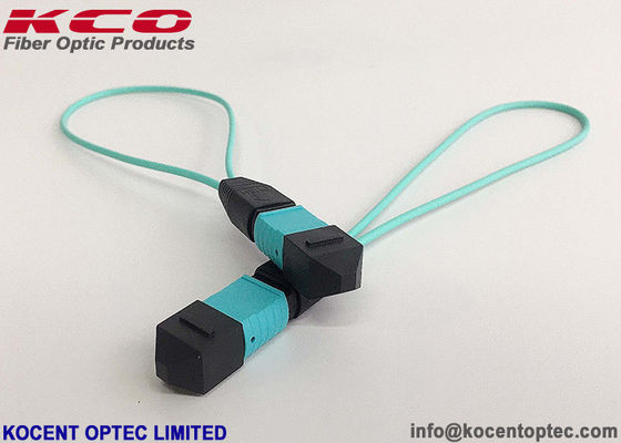 LSZH Cover OM3 0.3m MPO MTP Loop Back Patch Cord for 40G 100G Transceiver Testing