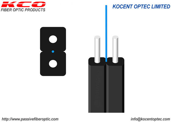 G657A 1-rdzeniowy 2-przewodowy LSZH Czarny kryty kabel światłowodowy FTTH Drop