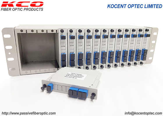 14 Slot 19'' 3U PLC Fiber Optics Splitter Rack Montable Patch Panel 1*2 1*4 1*8 1*16